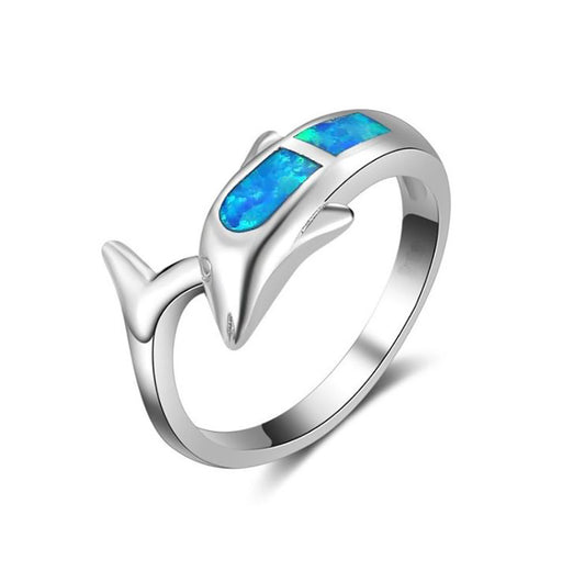 DolphinFireOpalRingWhiteGoldPlatedWomensGingerLyneCollection_Blue-1