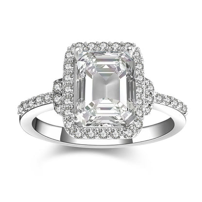 DorianEngagementRingHaloEmeraldSterlingSilverWomenGingerLyneCollection_Silver-1