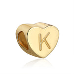 Load image into Gallery viewer, Initial Heart Charms Gold Over Sterling Silver Womens Ginger Lyne Collection - K
