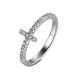 Load image into Gallery viewer, Cross Ring Religion Women White Gold Plated Cubic Zirconia Ginger Lyne Collection - 10
