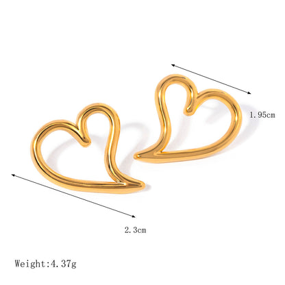 CurvedHeartEarringsforWomenGoldStainlessSteelChunkyStudsLightweightGingerLyne_Gold-5