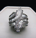 Load image into Gallery viewer, Estella Statement Ring Baguettes Cut Cubic Zirconia Womens Ginger Lyne Collection
