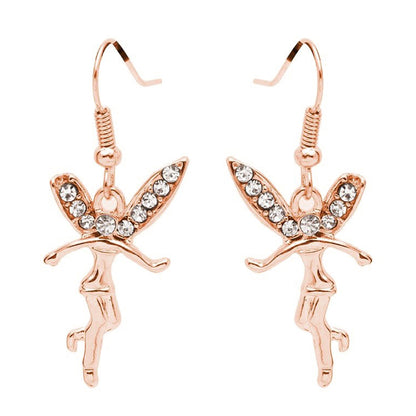 Fairy Crystal Wings Hook Earrings Girls Women Ginger Lyne Collection