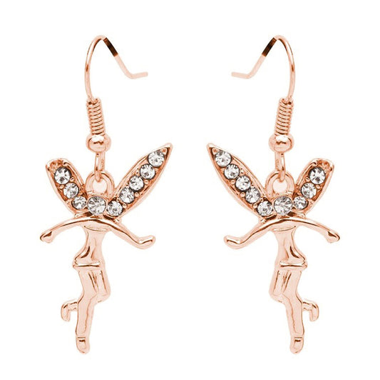 Fairy Crystal Wings Hook Earrings Girls Women Ginger Lyne Collection