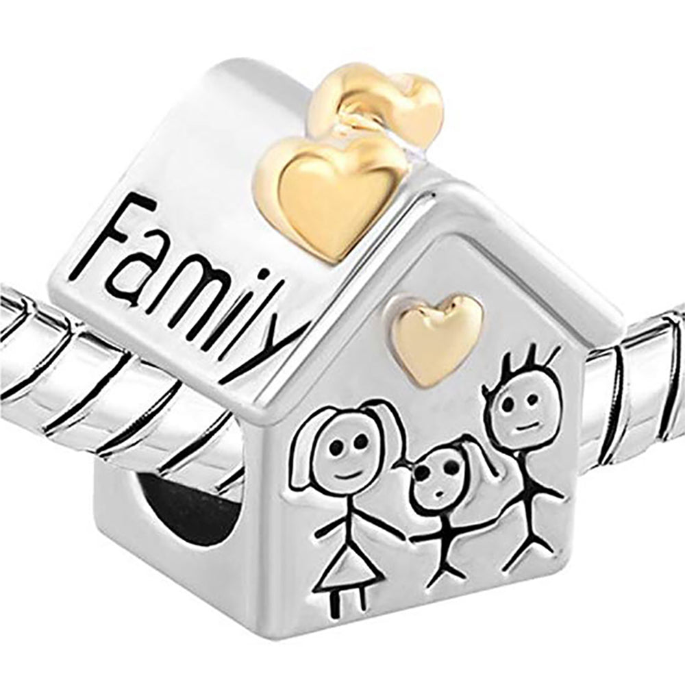 Family House Charm Cubic Zirconia Sterling Silver Womens Ginger Lyne Collection