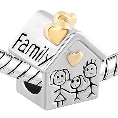 Family House Charm Cubic Zirconia Sterling Silver Womens Ginger Lyne Collection