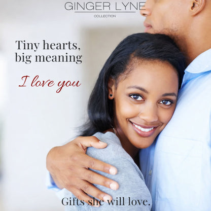 Small Heart CZ Solitaire Flat Back Stud Earrings Body Piercings by Ginger Lyne 2 Sets Post 6mm 8mm Included - 5mm-Black