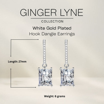 Liora Dangle Earrings for Women Emerald Cut Cubic Zirconia Hook Ginger Lyne Collection - Green