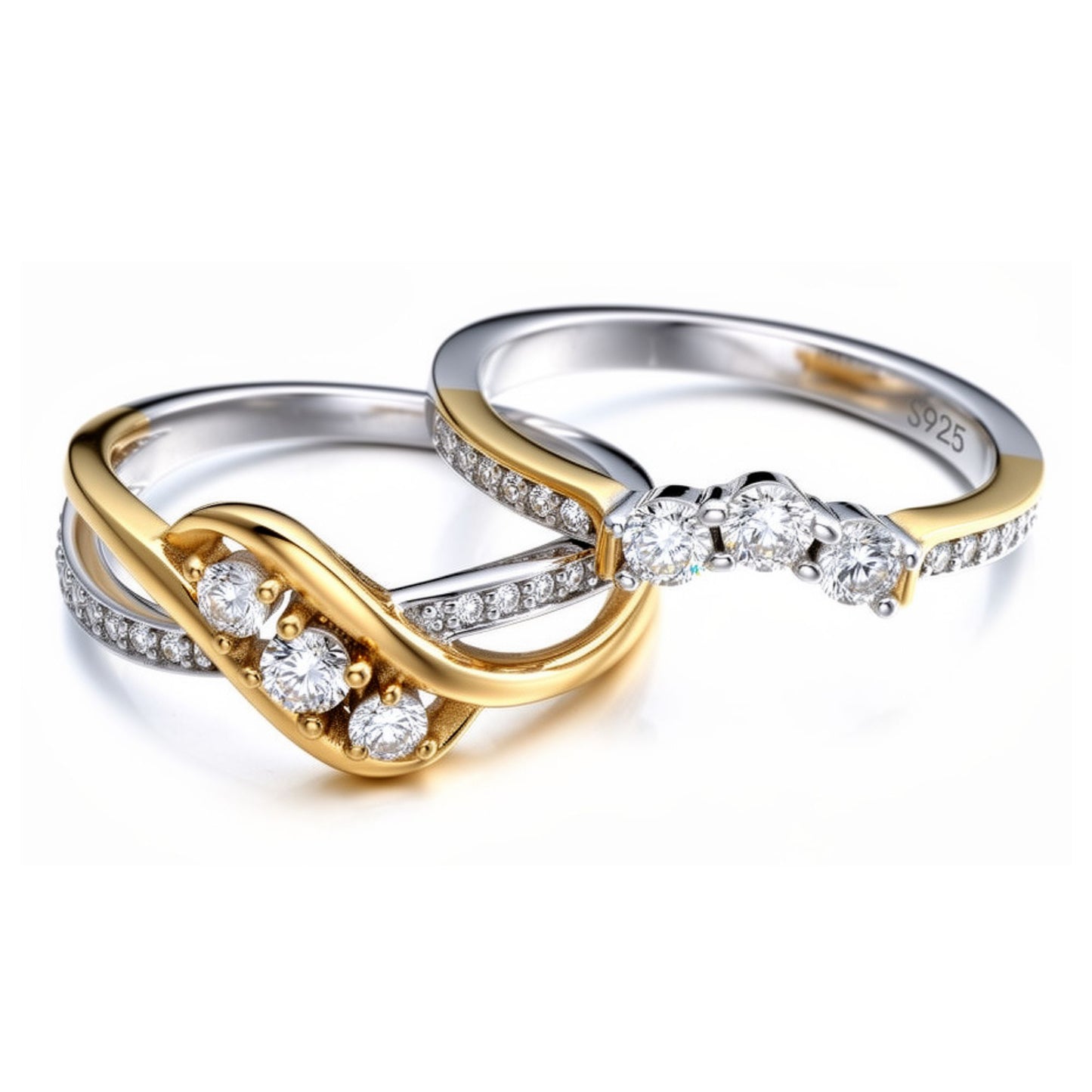 PadenWeddingRingSetforWomen3StoneEngagementBridalBandSterlingSilverGingerLyne_BridalSet,7-1