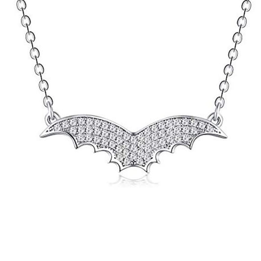 Flying Bat Pendant Chain Necklace for Women ang Girls Clear Cu Ginger Lyne Collection