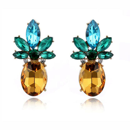 Pineapple Drop Earrings Oval Marquise Cubic Zirconia Women Ginger Lyne Collection