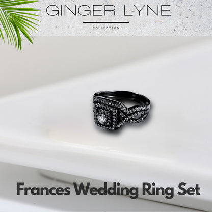 WeddingRingSetforWomenHaloCZWhiteGoldSterlingSilverEngagementRingGingerLyneCollection_Black/SterlingSilver-3