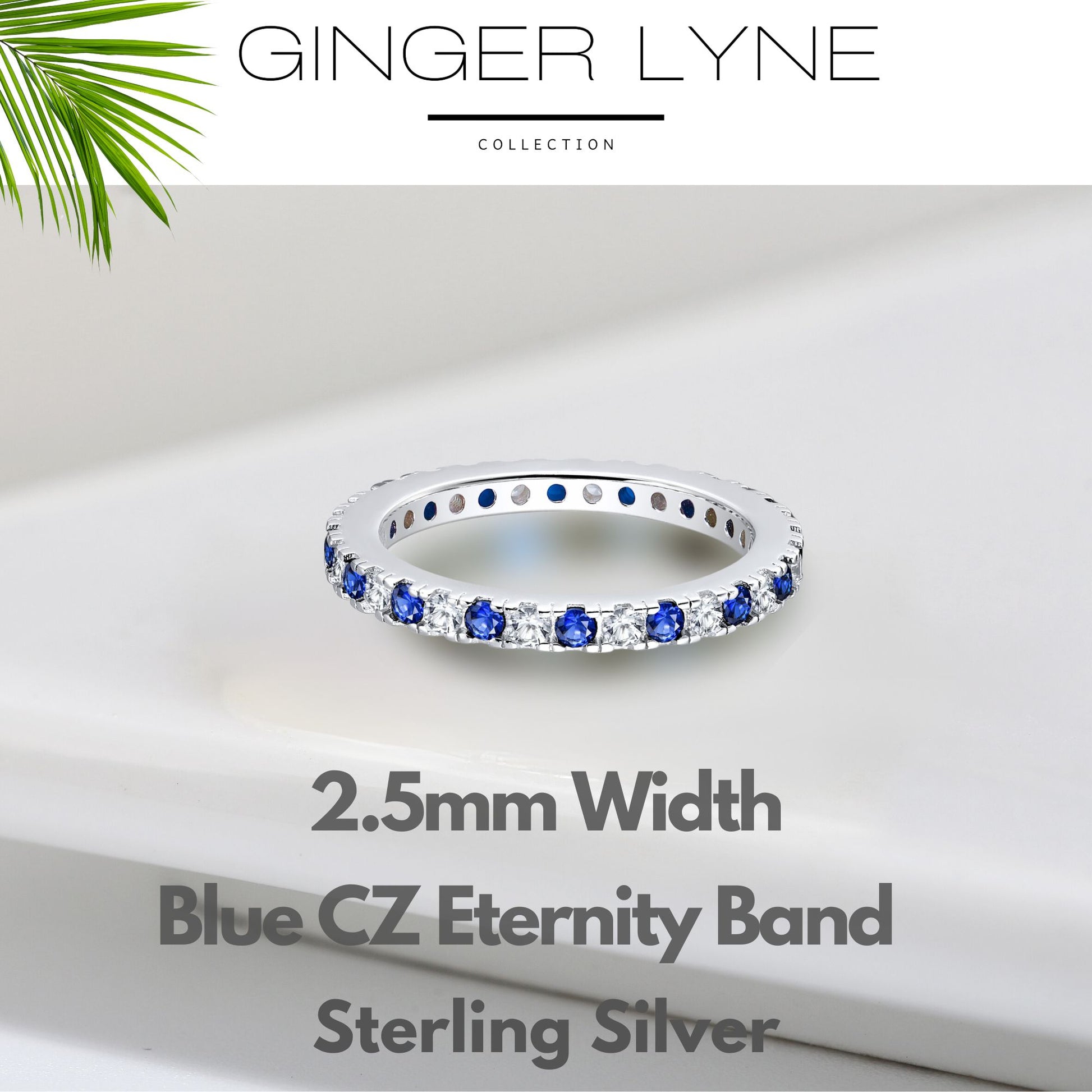 EternityBandWeddingRingforWomenBlueCzSterlingSilverGingerLyneCollection_Blue-2