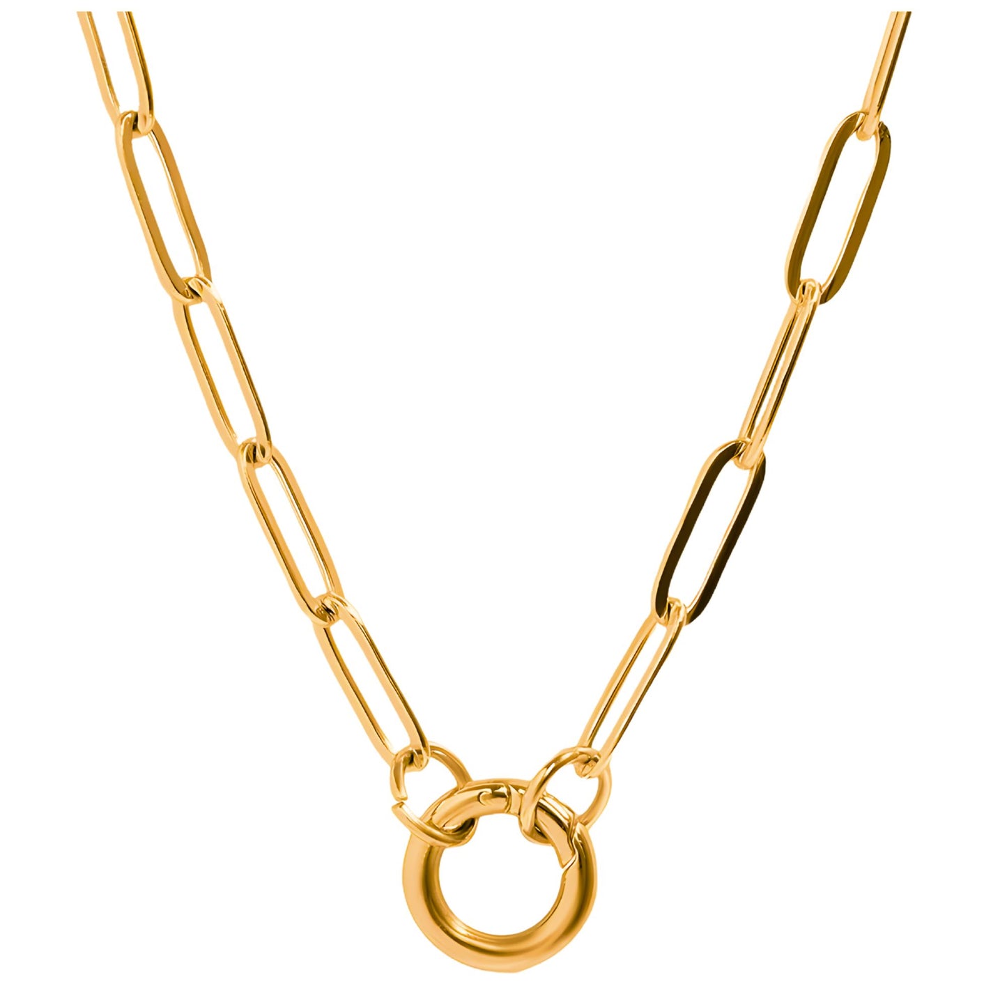 CarabinerCharmNecklaceforWomenPaperclipChainRoundCarabinerHolderStainlessSteelbyGingerLyne_-5