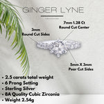 Load image into Gallery viewer, Round Engagement Ring for Women by Ginger Lyne 2.5 Ct Simulated Diamond Sterling Silver Wedding Rings - 6
