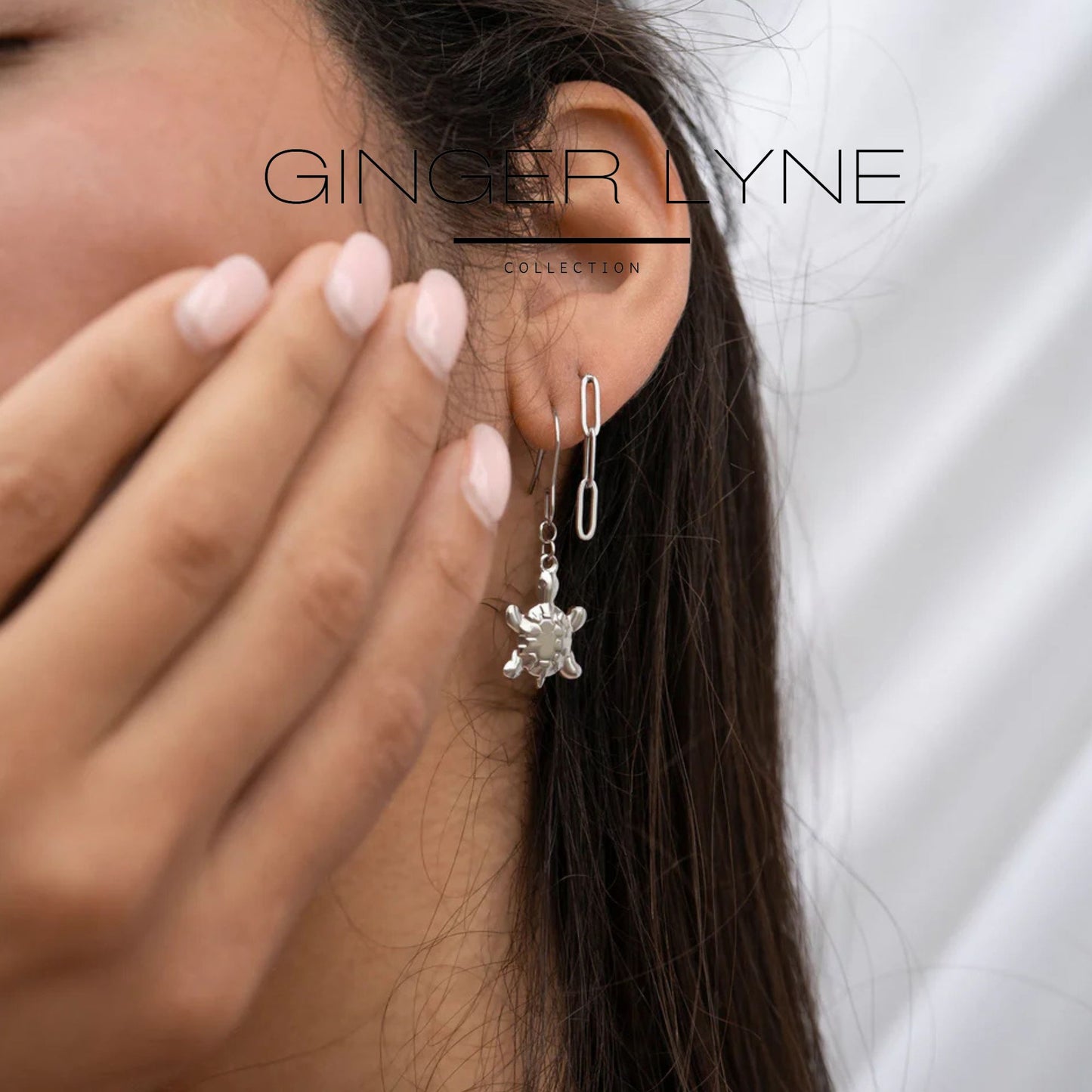 Paperclip Chain Link Dangle Earrings for Women Gold or Silver Stainless Steel Ginger Lyne Collection - Silver