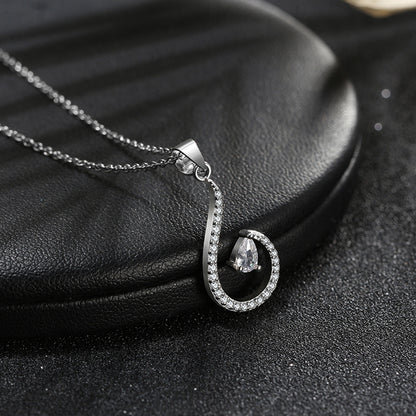 Angel Tear Pendant Necklace for Women Heart Cut CZ Sterling Silver Girls Ginger Lyne Collection