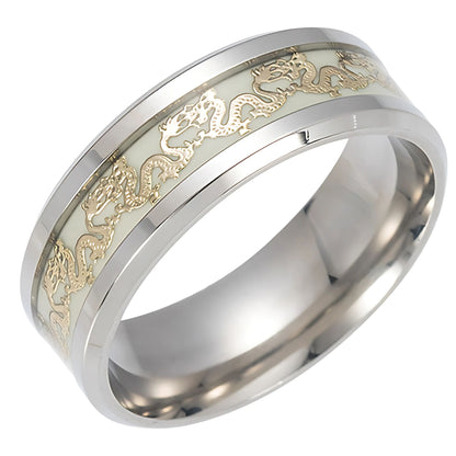 GlowinDarkDragonStainlessSteelWeddingBandRingMenWomenGingerLyneCollection_Silver-6