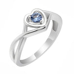 Load image into Gallery viewer, Christine Engagement Ring Promise Heart For Women Silver Cz Ginger Lyne Collection - December-Blue,10
