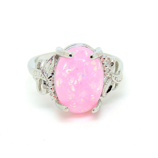 SharlaStatementRingGreenFireOpalWomenGingerLyneCollection_Pink-1