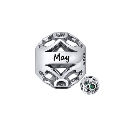 Birthstone Charms for Bracelet Sterling Silver CZ Womens Ginger Lyne Collection - May