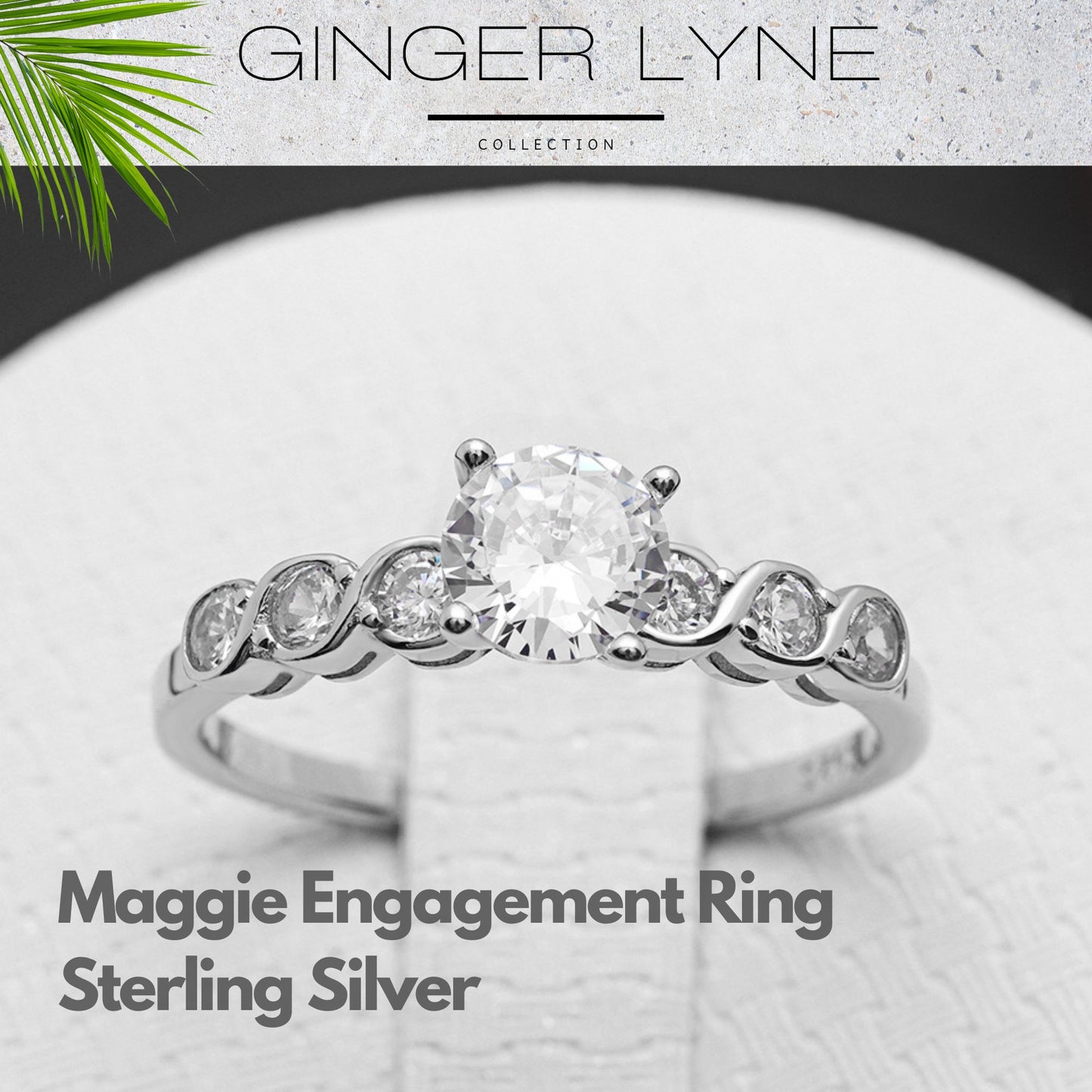 1.5 Ct Solitaire Engagement Ring for Women Sterling Silver Wedding Ring for Her Cz Ginger Lyne