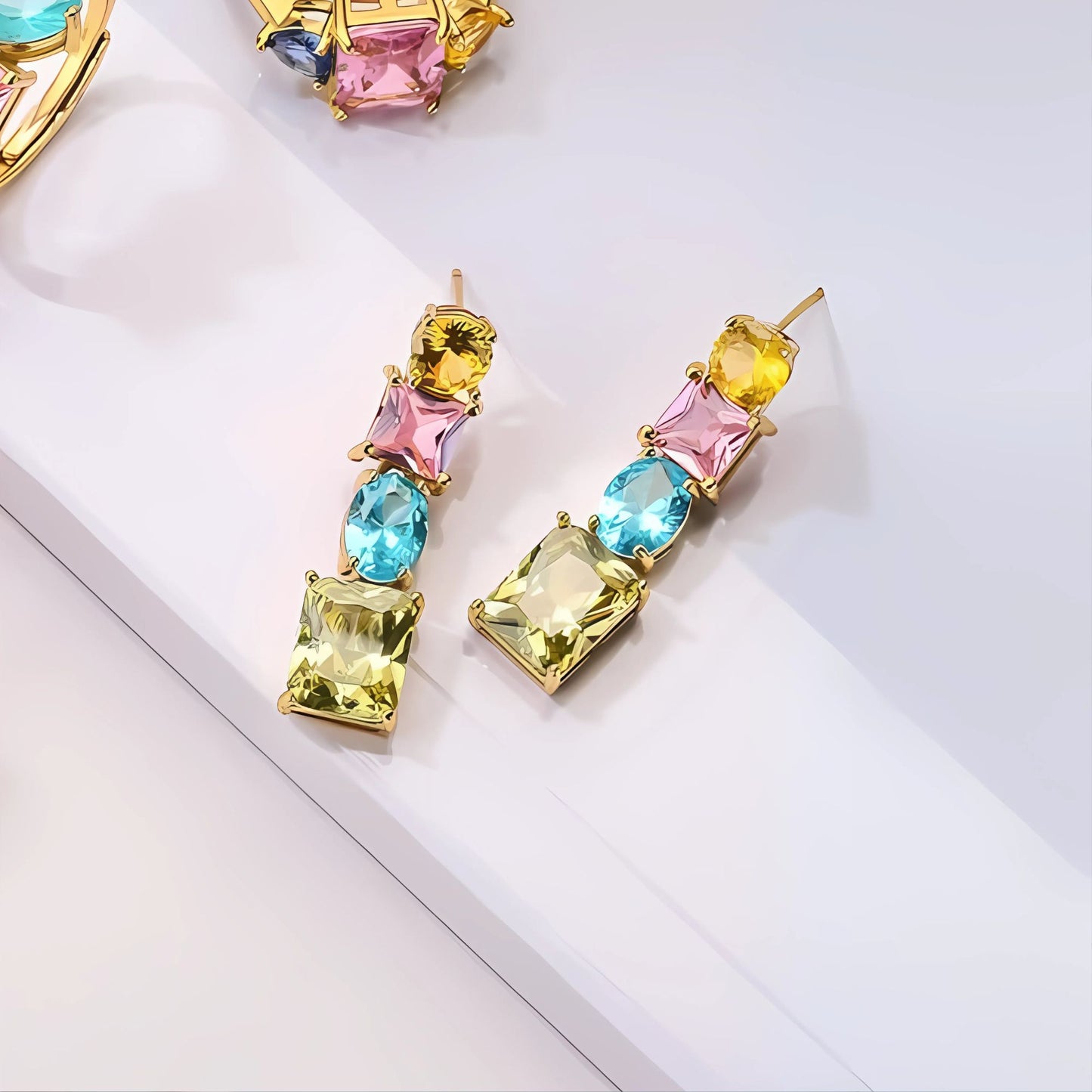 ConfettiJewelDangleEarringsWomensMultiColorandCutCubicZirconiaGingerLyneCollection_Multi-color-2