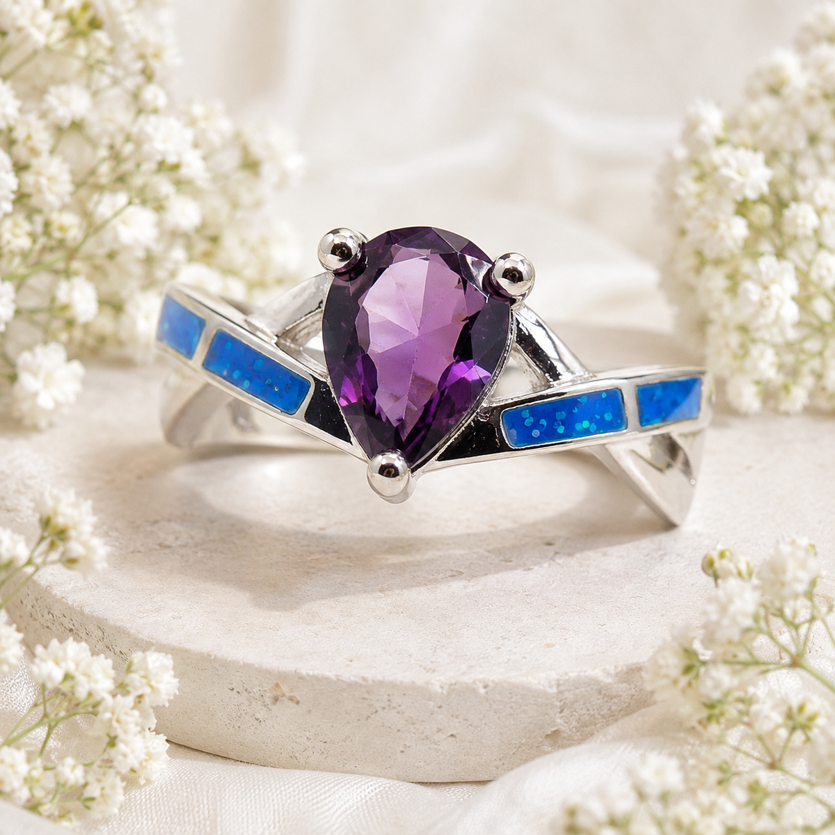 BonnieRingPurplePearBlueFireOpalCubicZirconiaWomenGingerLyneCollection_Silver-3