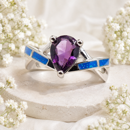 BonnieRingPurplePearBlueFireOpalCubicZirconiaWomenGingerLyneCollection_Silver-3