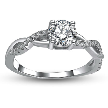 Queena Engagement Ring for Women Sterling Silver CZ Ginger Lyne Collection