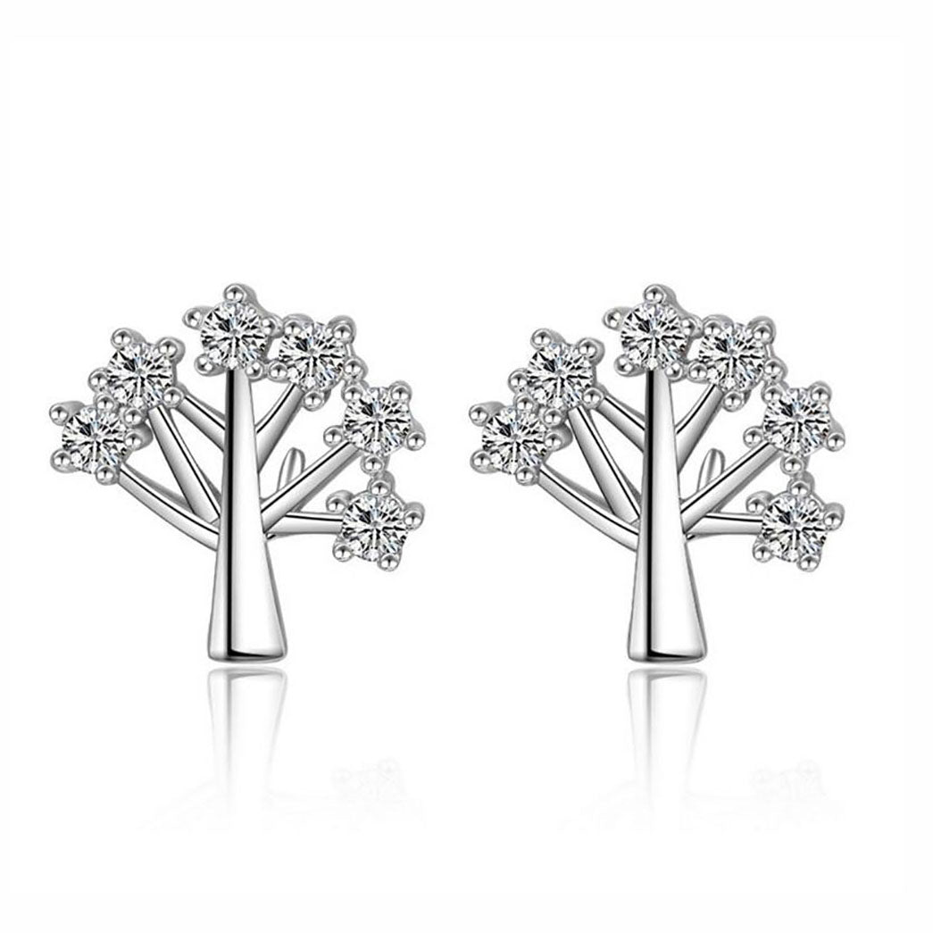 TreeofLifeStudEarringsCzPlatedWomensGingerLyneCollection_Silver-1