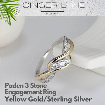 3 Stone Engagement Ring  for Women Sterling SilverPromise Ring for Her Ginger Lyne Collection