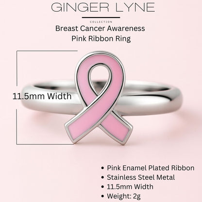 HopeRingPinkRibbonSteelBreastCancerAwarenessWomensGingerLyneCollection_Silver-5