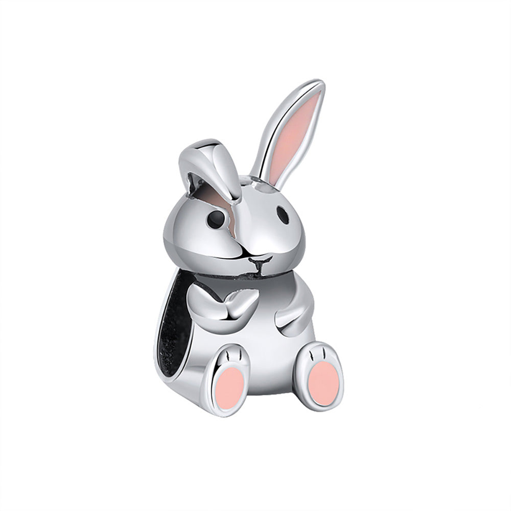 Bunny Rabbit Charm European Bead Sterling Silver Ginger Lyne Collection