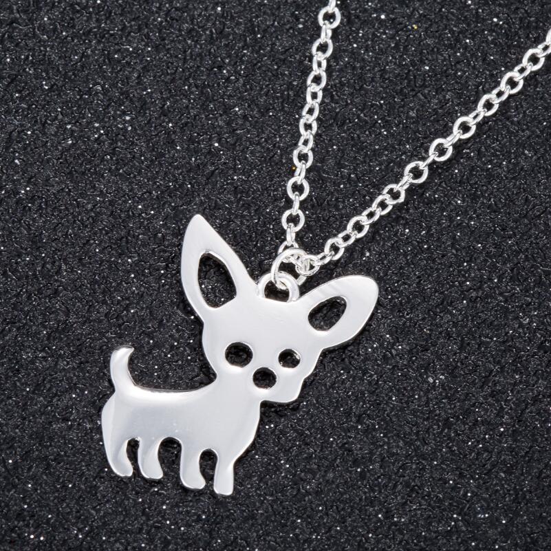 Tinker Chihuahua Puppy Dog Pendant Chain Necklace Girls Ginger Lyne Collection - Gold - Gold
