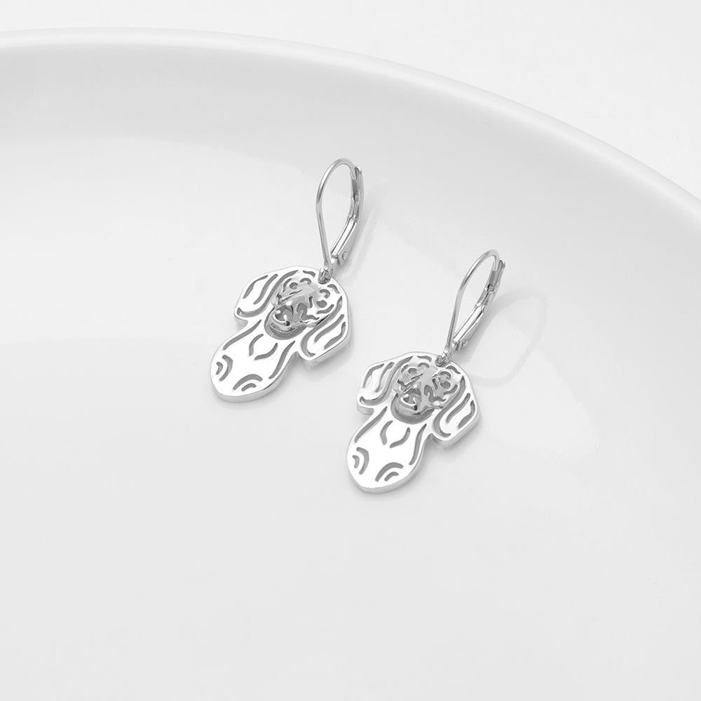 Dachshund Dog Sterling Silver Earrings Necklace Set Women Ginger Lyne Collection - Earrings Only