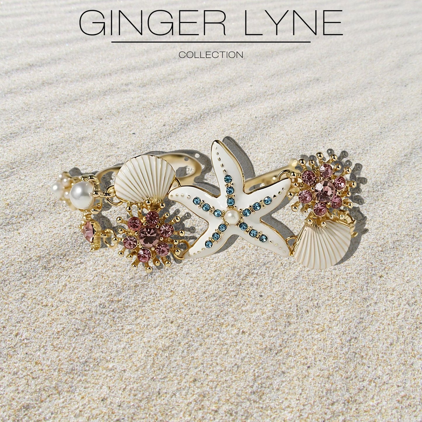 StarfishCharmBraceletforWomenbyGingerLyneGoldPlatedPearlsStarfishandShells_Gold-4