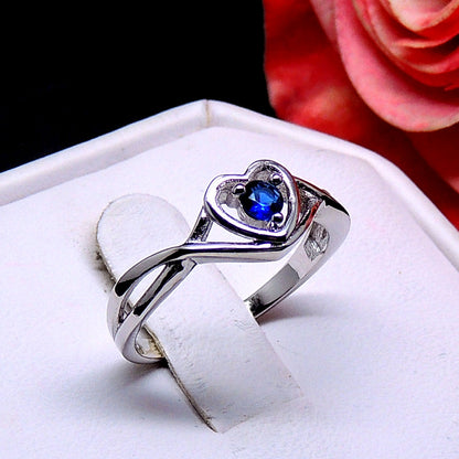 Christine Engagement Ring for Women Promise Heart Birthstone Cz Sterling Silver by Ginger Lyne