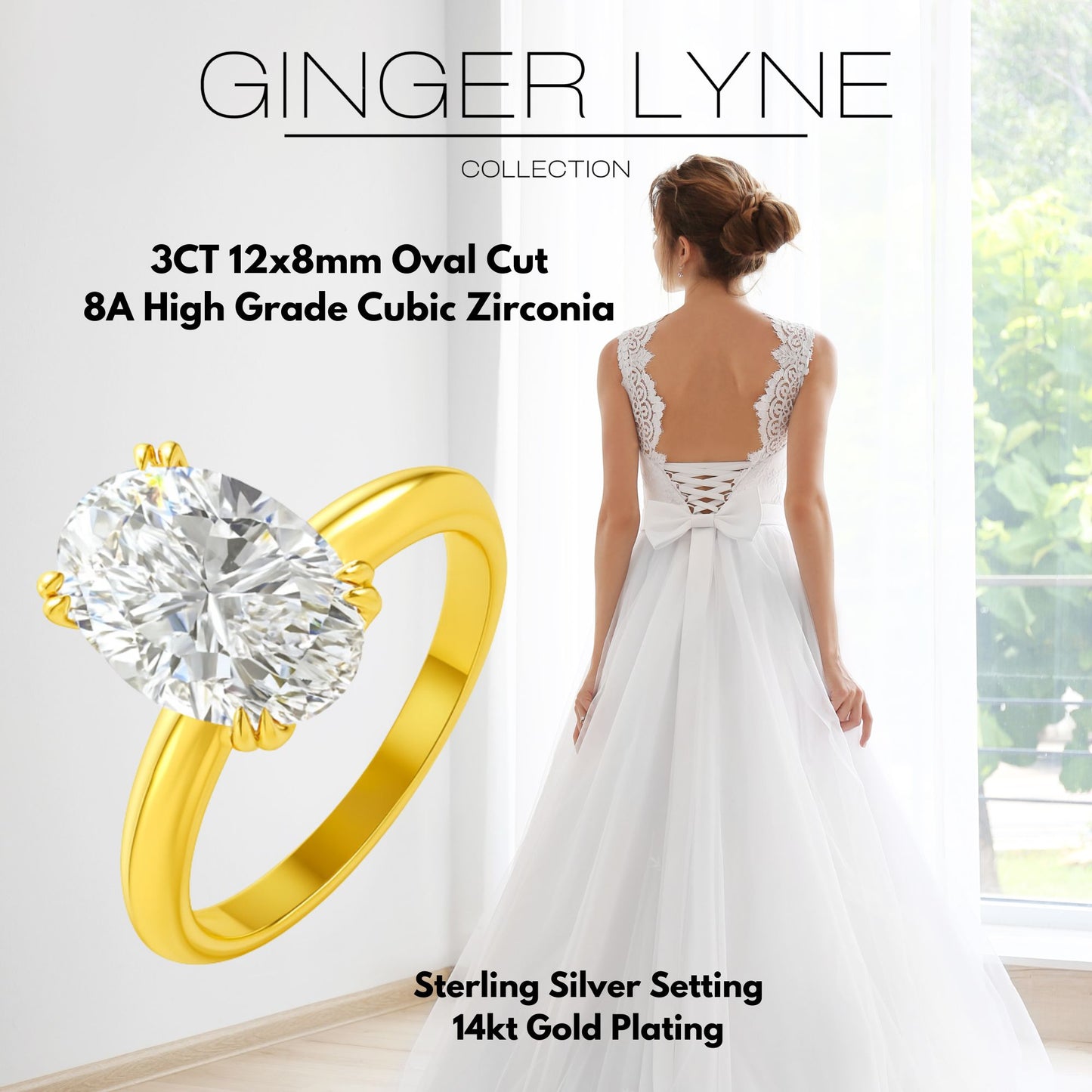 Solitaire3CtOvalCutEngagementRingforWomenSterlingSilver8ACZGingerLyneCollection-6,GoldTone_GoldTone-6