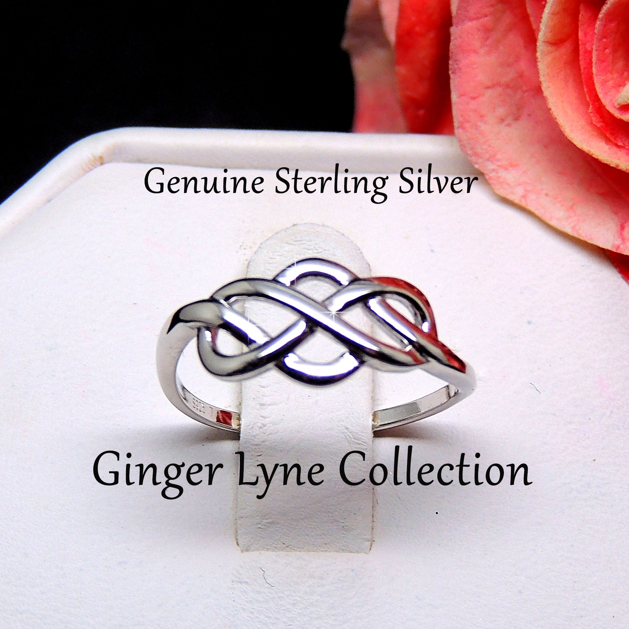 Continuum Infinity Ring 925 Sterling Silver Girls Womens Ginger Lyne Collection - 5