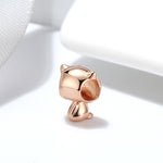 Load image into Gallery viewer, Kitty Cat Charm European Bead Rose Gold Sterling Silver Ginger Lyne Collection

