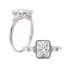 Load image into Gallery viewer, Genesis Engagement Ring Sterling Silver Baguette Cz Womens Ginger Lyne Collection - 8
