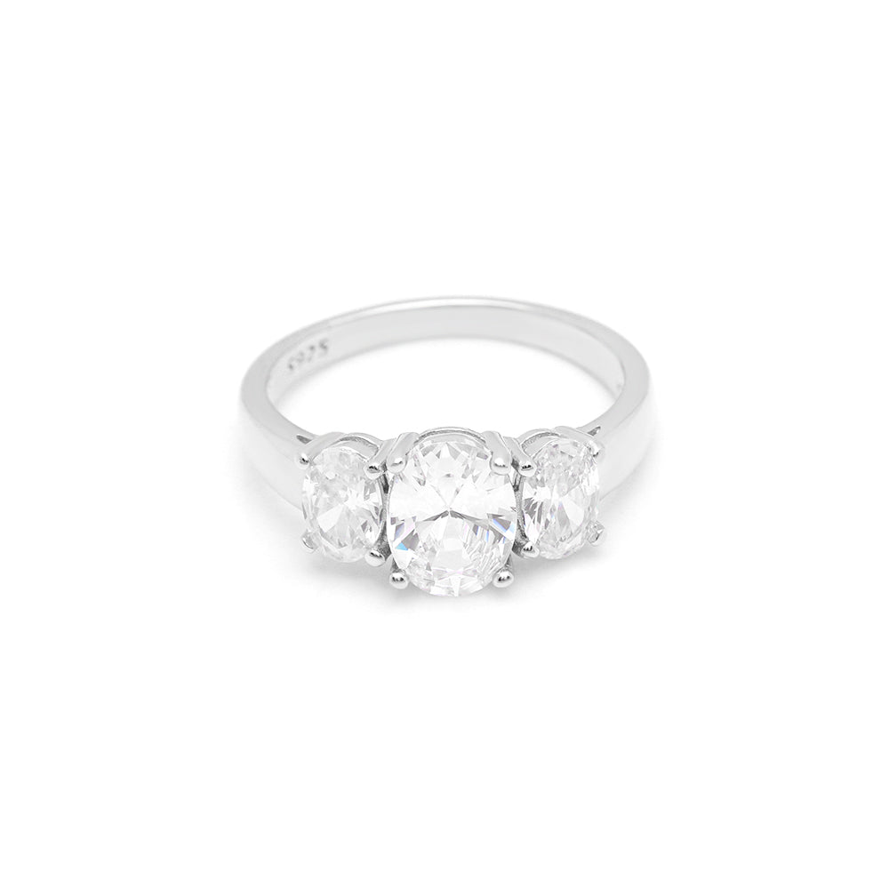 Cassidy Engagement Ring Womens Sterling Silver Cz Ginger Lyne Collection