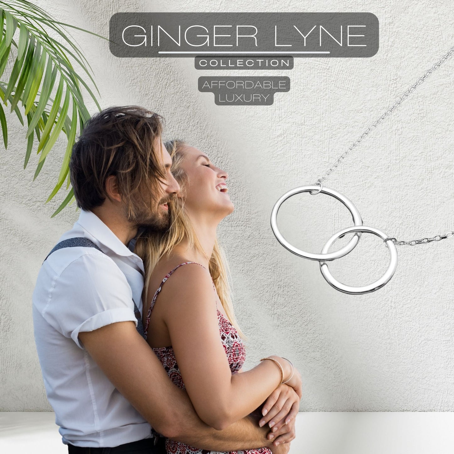 Linked Circles Pendant Necklace for Women 18-20", Sterling Silver Ginger Lyne Collection