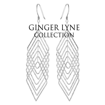 Latice Dangle Earrings for Women Silver Plated by Ginger Lyne Collection