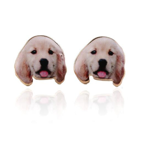 Golden Labrador Retriever Lab Dog Stud Earrings Girl Women Ginger Lyne Collection