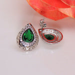 Load image into Gallery viewer, Lona Teardrop Pear Green Cz Stud Earrings Women Ginger Lyne Collection - Green
