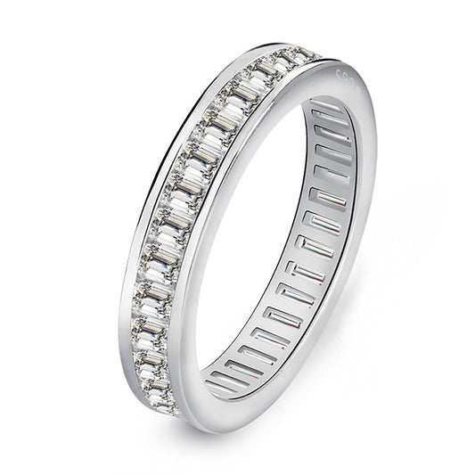 Baguettes Eternity Wedding Band Ring for Women Cubic Zirconia Ginger Lyne Collection