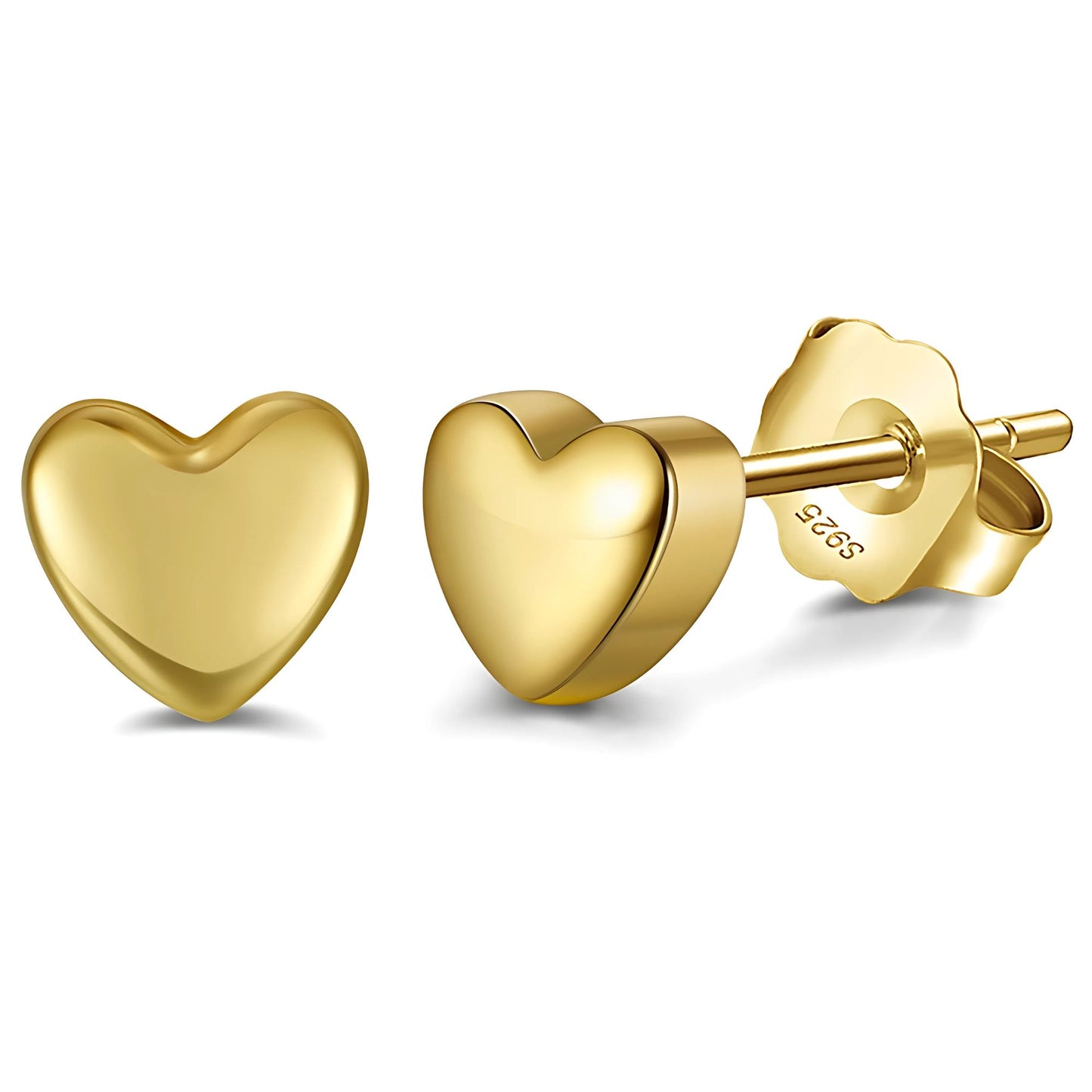 Heart Earrings for Women by Ginger Lyne 6mm Gold over Sterling Silver Stud Earrings