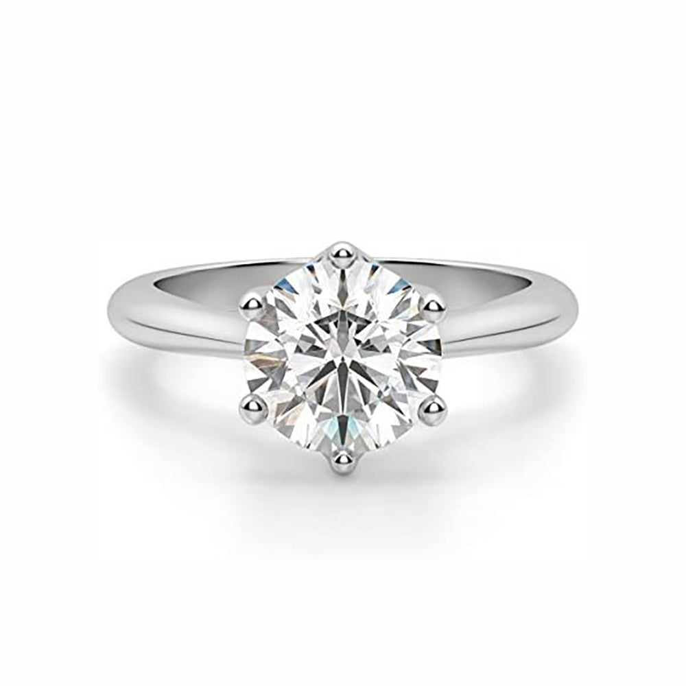 Solitaire Engagement Ring for Women 7mm Cubic Zirconia by Ginger Lyne Collection